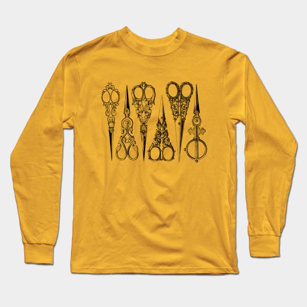 Picture of vintage scissors with incredible beauty handles. Long Sleeve T-Shirt by tashashimaa